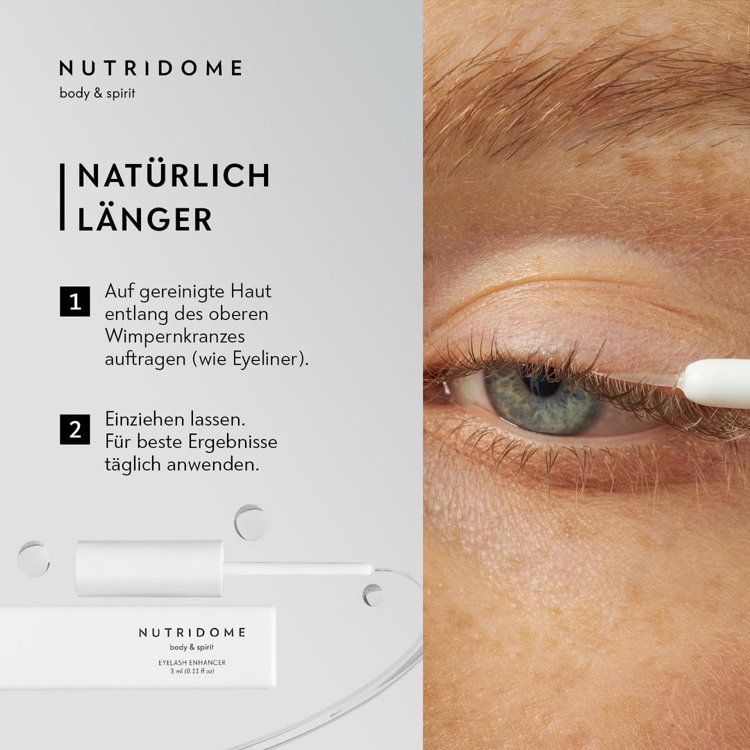 NUTRIDOME Wimpernserum 3ml für ein Starkes und Schneller Wimpernwachstum, Wimpernverlängerung, Wimpe