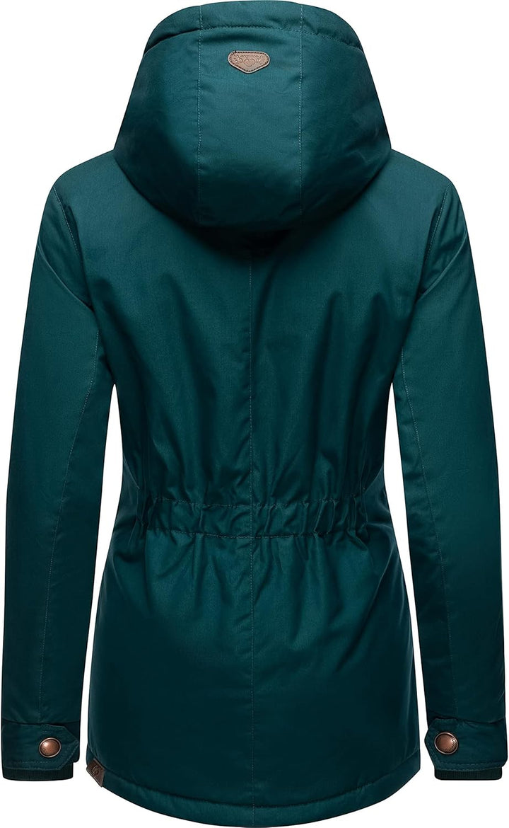 Ragwear Damen warme Winterjacke kurz mit Kapuze Monade XS-6XL M Dark Green22, M Dark Green22