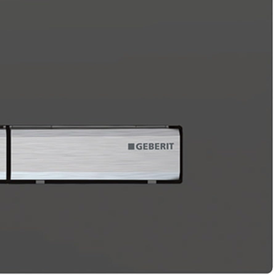 Geberit Betätigungsplatte Sigma50, Drückerplatte für Zwei-Mengen-Spülung, rauchgrau und chrom gebürs
