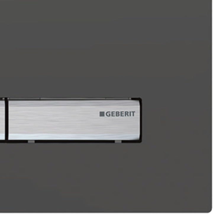 Geberit Betätigungsplatte Sigma50, Drückerplatte für Zwei-Mengen-Spülung, rauchgrau und chrom gebürs