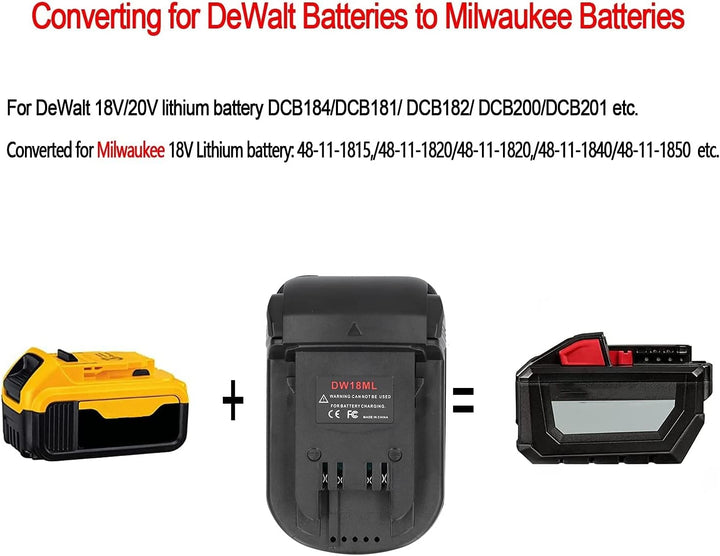 DW18ML Batterie Adapter Konverter Ersatz, 18V Lithium Batterie Adapter, DW18ML 18V auf 18V Adapter f