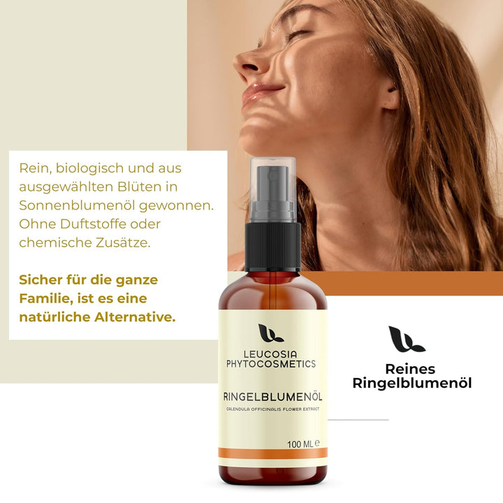 Ringelblumenöl, 100 ml, Calendula Essenz & Calendula Öl, Regenerierend für Empfindliche Haut, Pflege