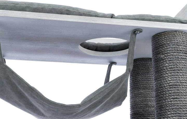 TRIXIE Katzen Kletterhöhle KRATZBAUM MIT REGALFUNKTION, 72 × 110 × 38 cm, GRAU- 44712