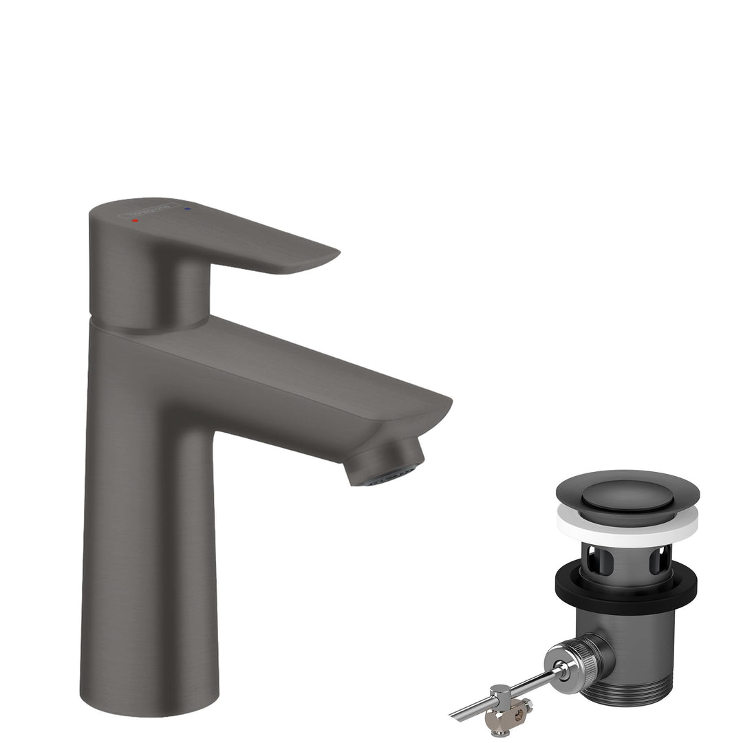 hansgrohe Wasserhahn Talis E (wassersparende Armatur mit hohem Auslauf 110mm, Zugstangen- Ablauf), B