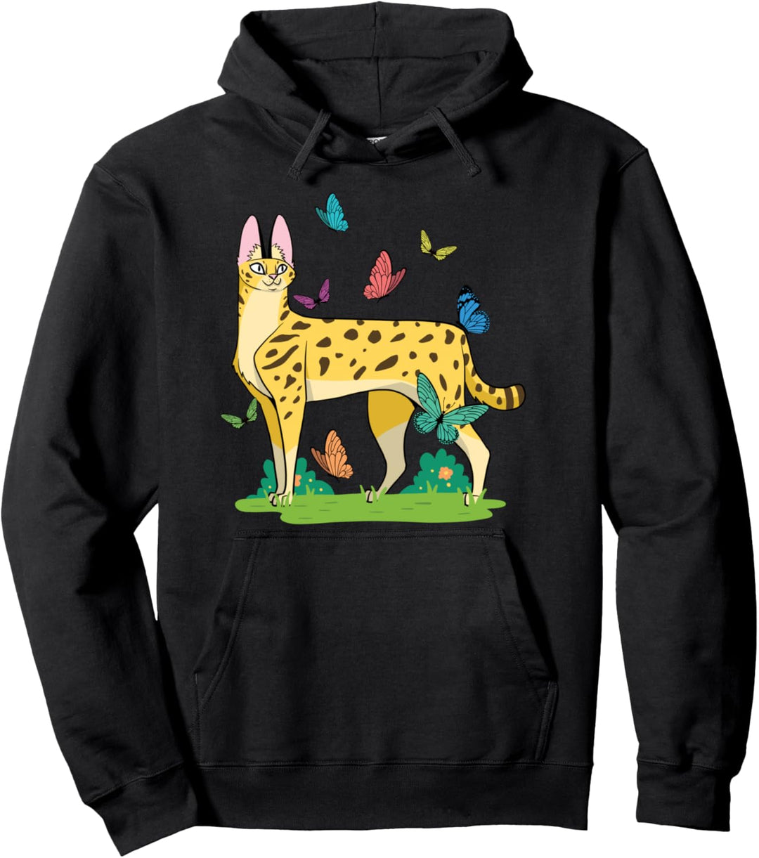 Ingwerserval Grosse Wildkatzen Afrikanisches Tier Rettung der Pullover Hoodie