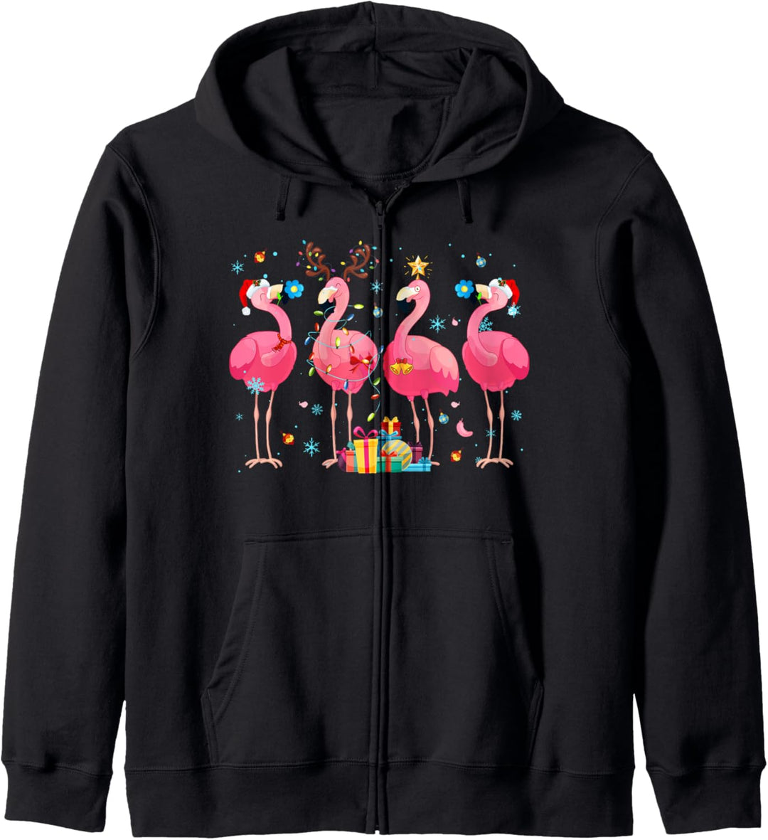 Flamingo Weihnachtsmann Rentier Weihnachten Christmas Kapuzenjacke