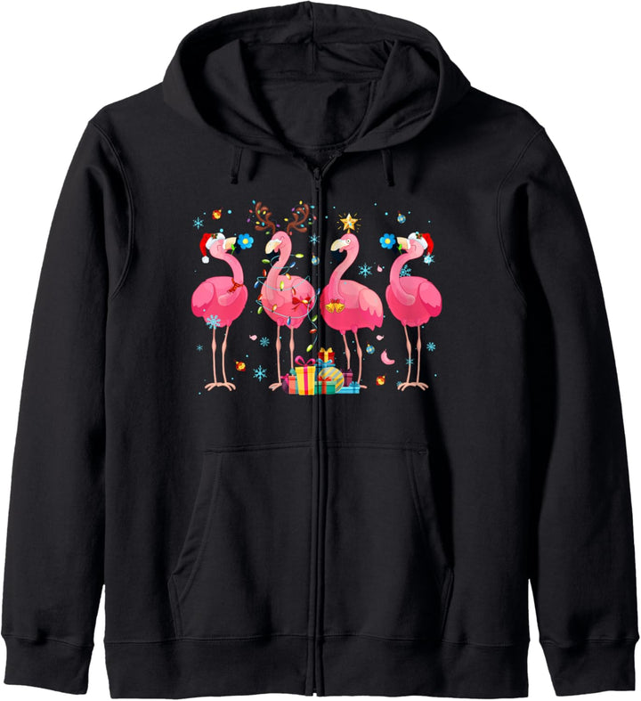 Flamingo Weihnachtsmann Rentier Weihnachten Christmas Kapuzenjacke