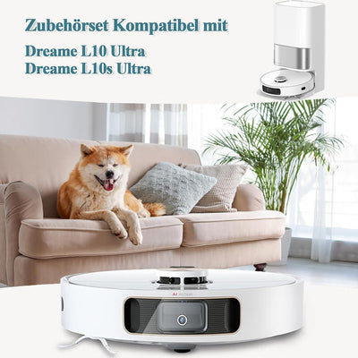 Bibemorol Zubehör für Dreame L10s Ultra / L10 Ultra Roboter Staubsauger, Zubehörset mit 2 Hauptbürst