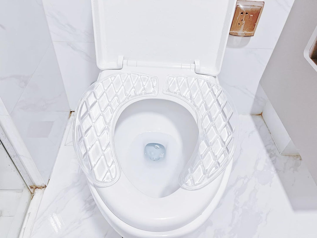 WC Sitzbezug Gel, Silikon Toilettensitz Auflage Waschbar, Selbstklebendes U-Form Toilettensitzkissen