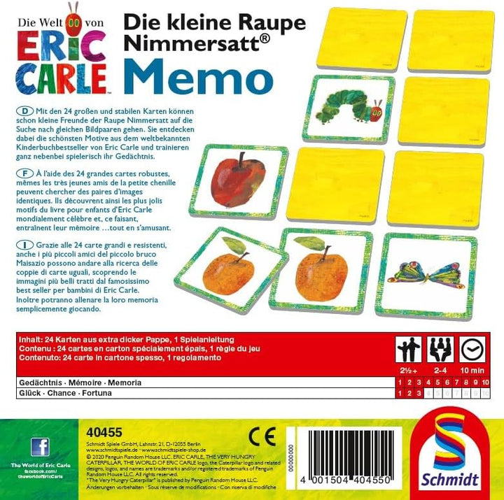 Schmidt Spiele 40455 Die Kleine Raupe Nimmersatt, Memo und Legespiel