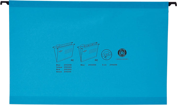 Rexel Classic Hängemappen Foolscap, blau, 25 Stück, 2115590, blau