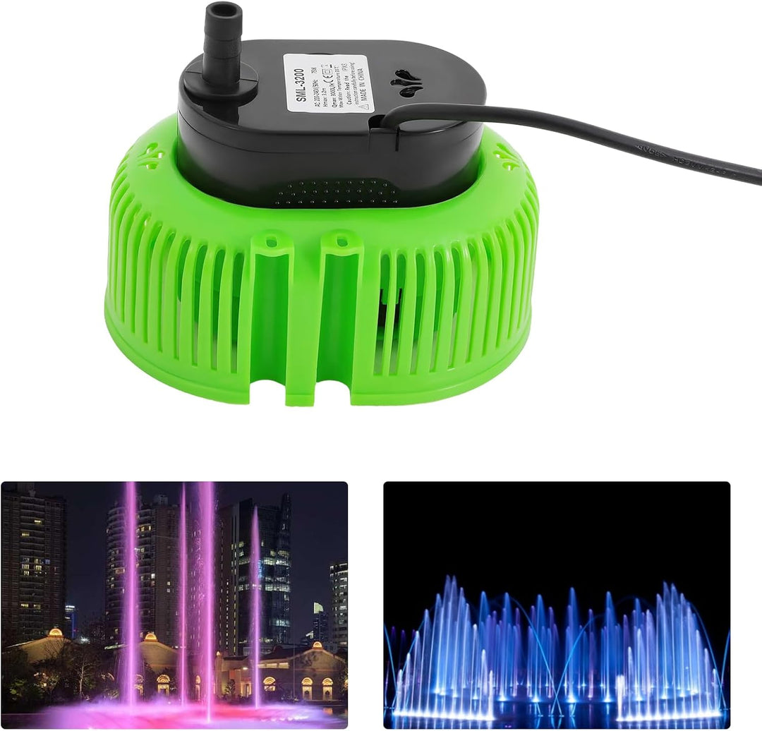 Pool Pumpe 75 W Tauchpumpe 3000 l/h, Poolabdeckungspumpe mit 3 Düsen, 5 m Schlauch und 7,5 m Kabel,