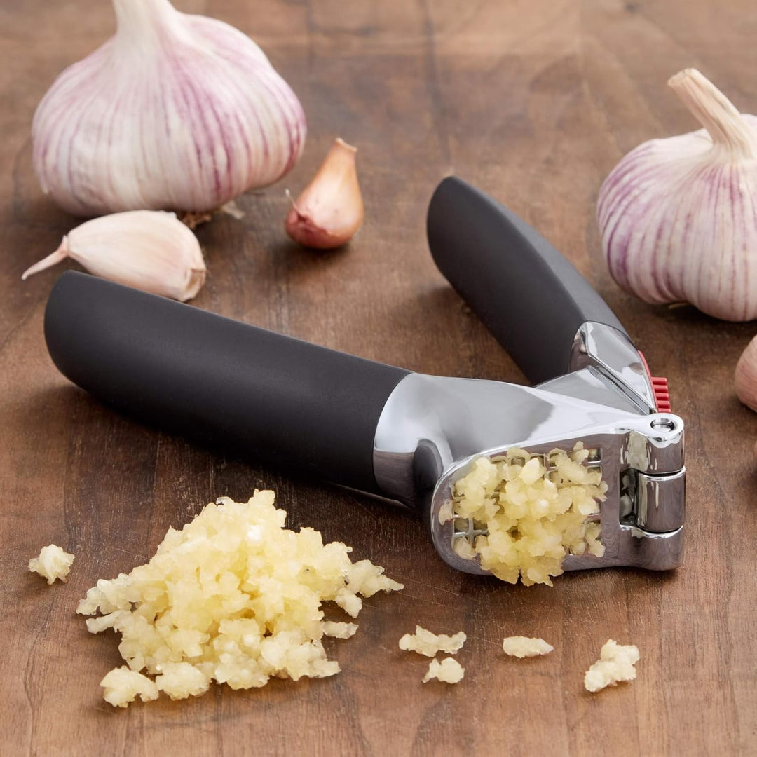OXO Good Grips Knoblauchpresse zum Zerdrücken von Knoblauch und Ingwer – spülmaschinenfest Single, S