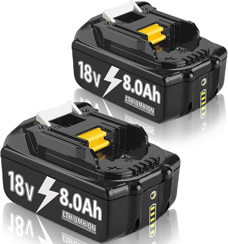 2X 18V 8.0Ah/8000mAh Verbesserte Ersatzakku für Makita Kompatibel BL1860B BL1860 BL1850B BL1850 BL18