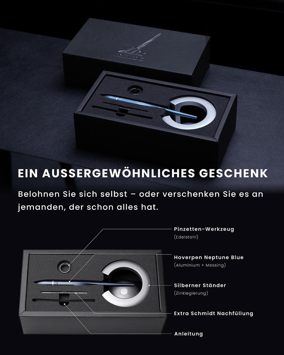 novium Hoverpen Interstellar Edition - Futuristischer Luxusstift aus Luft- und Raumfahrt-Legierungen
