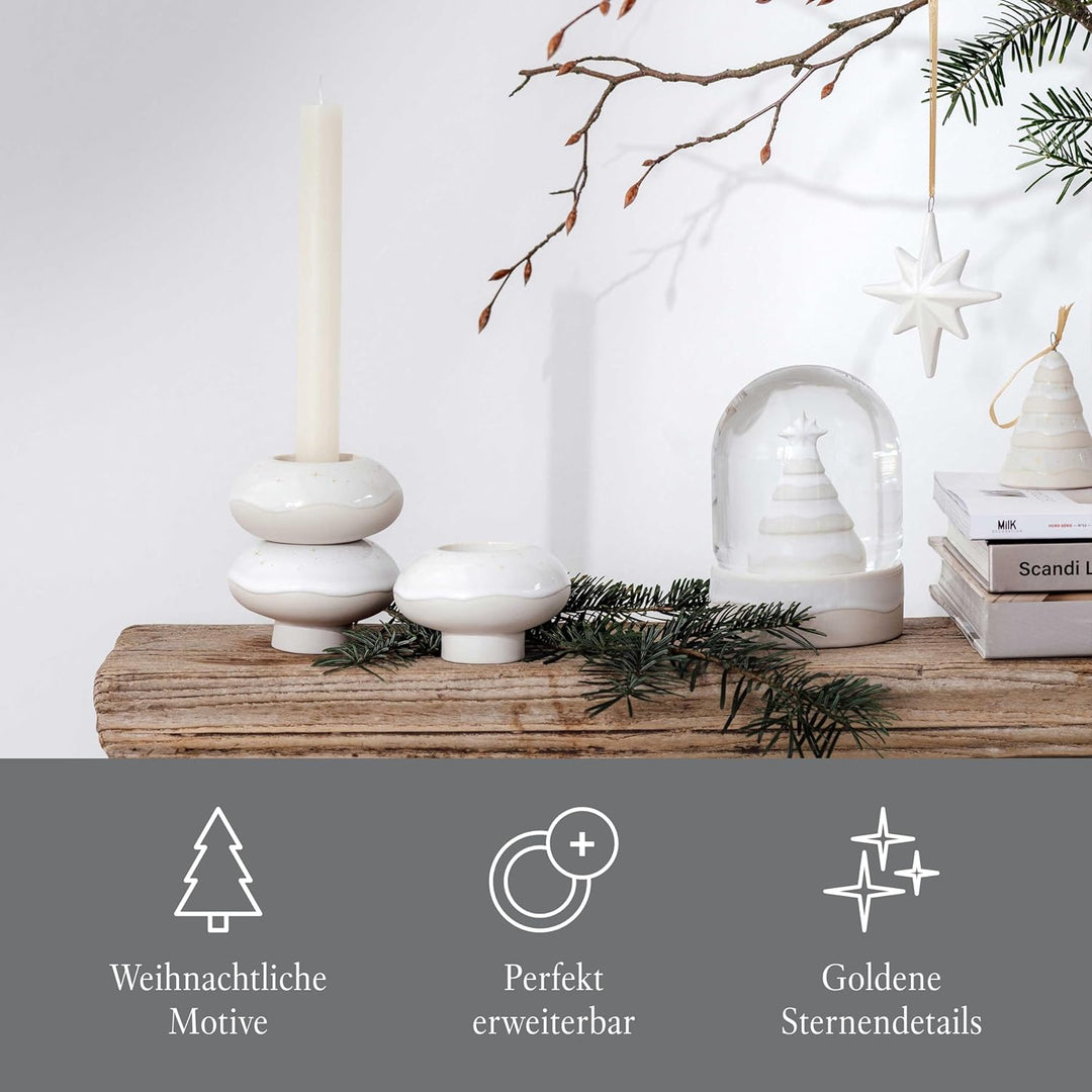 like. by Villeroy & Boch – Winter Glow Schneekugel, Weihnachtsdeko aus Premium Porzellan
