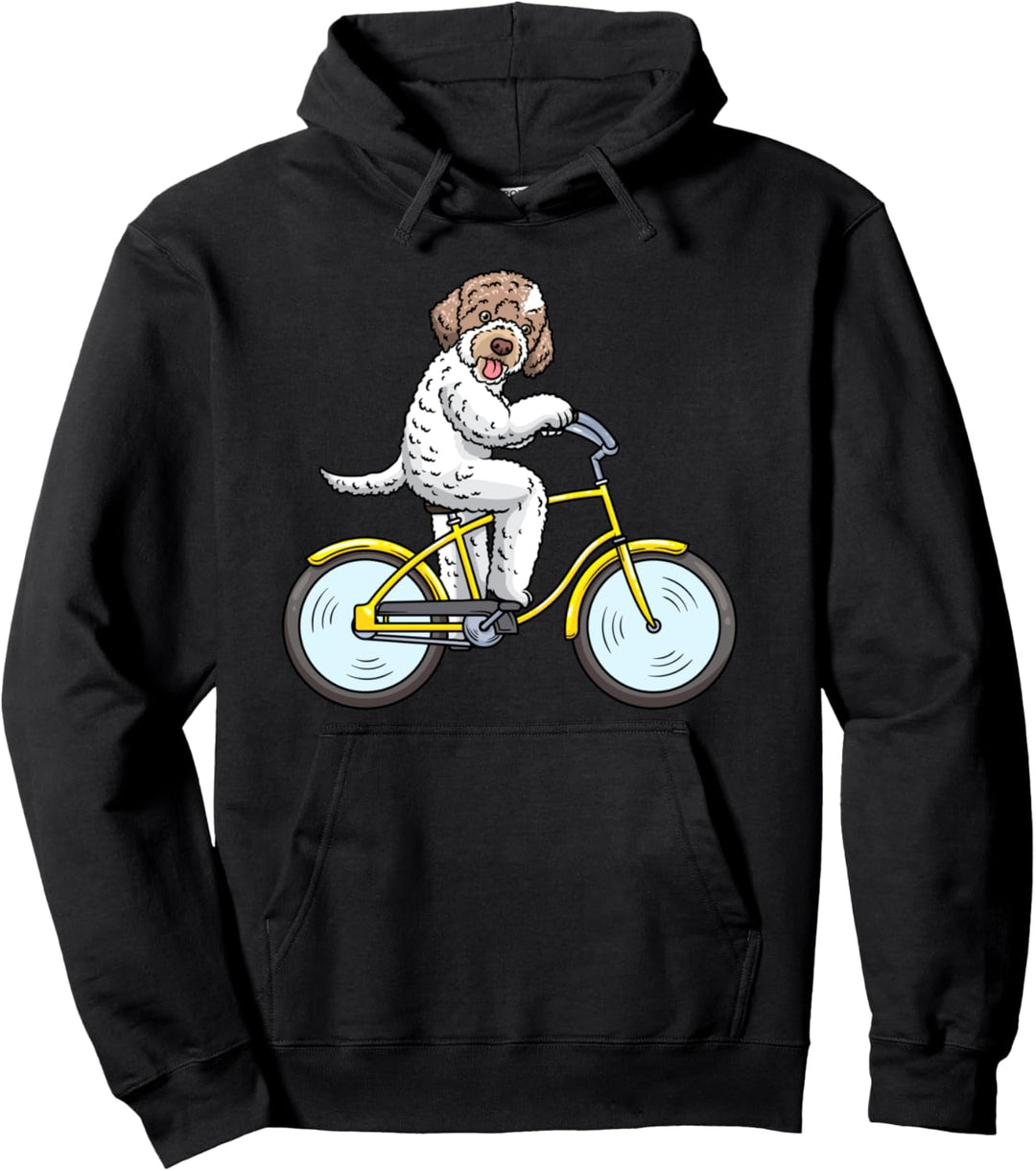 Lagotto Romagnolo Hund Auf Einem Fahrrad Pullover Hoodie
