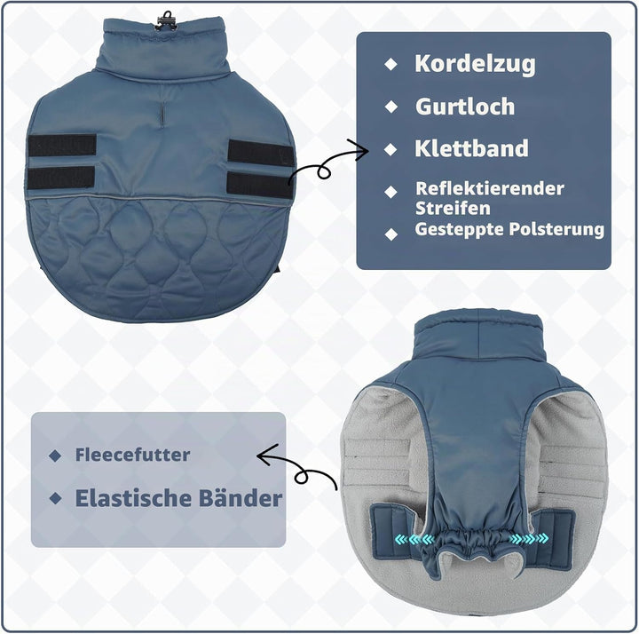 Hundemantel für Kleine Hunde, Wattierend Wintermantel Mantel Hund Geschirröffnung, Jacken Gefüttert