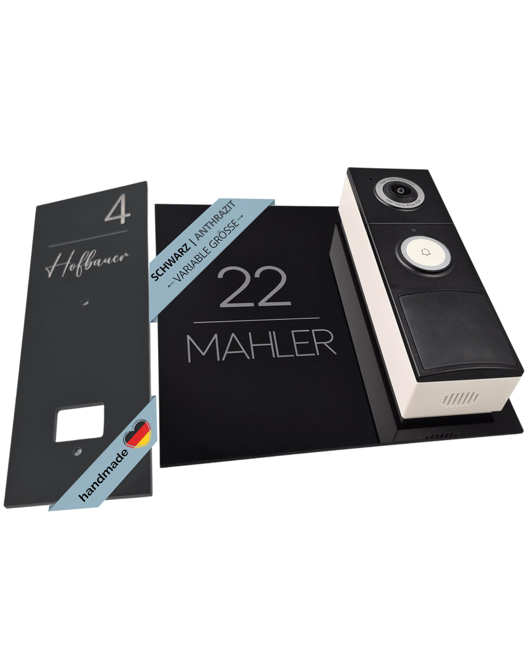 Klingelschild für Tapo D205, D235, D210 und D230S1 personalisiert – Acrylglas Blende mit Wunschgravu