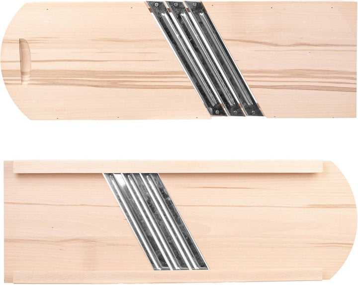 KADAX Gemüsehobel aus Holz, Krauthobel mit 3 scharfen Edelstahlklingen, Gurkenhobel, traditioneller