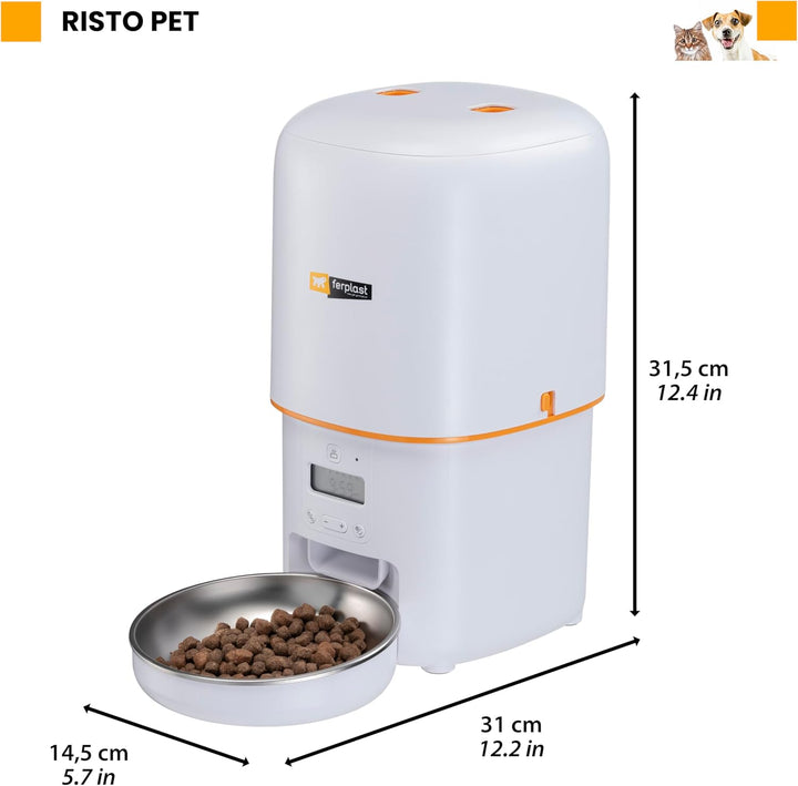 Ferplast Futterautomat Katze Risto PET, Automatischer Futterspender Katze, Programmierbar, 4-Liter K