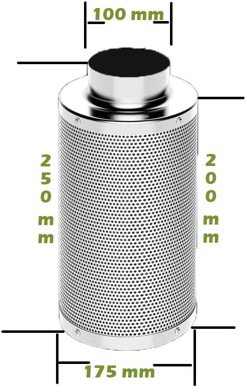 Aktivkohlefilter set 100 mm grow rohrventilator 220 m3/h Aluflexschlauch PVC 5 m