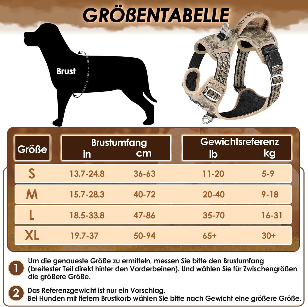 Eyein Hundegeschirr für Grosse Hunde, verstellbares atmungsaktives reflektierend, gepolstert und atm
