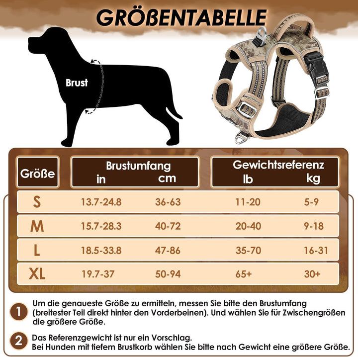 Eyein Hundegeschirr für Grosse Hunde, verstellbares atmungsaktives reflektierend, gepolstert und atm
