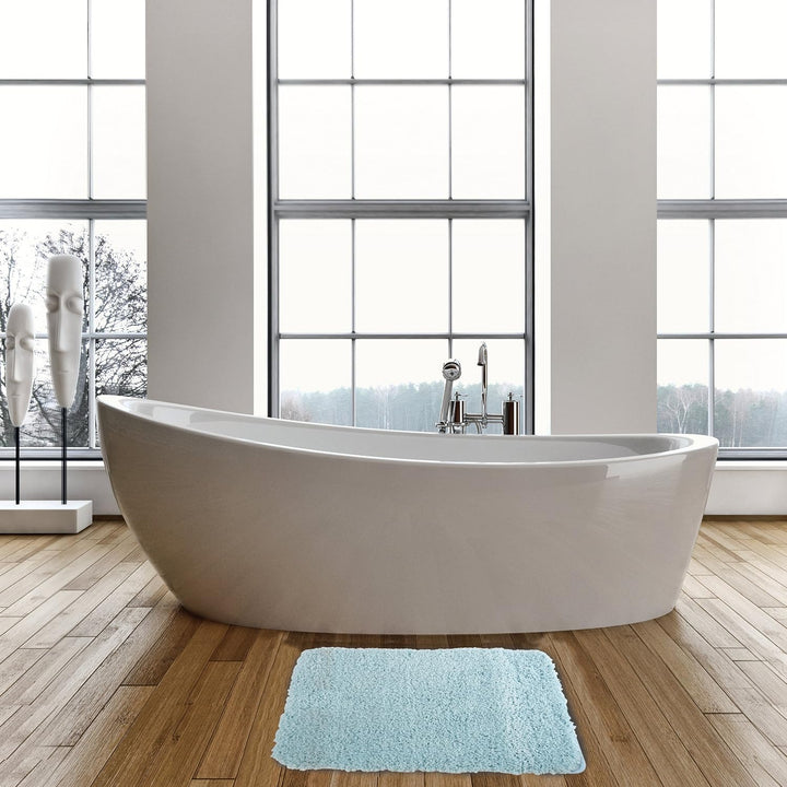 MSV - Mikrofaser-Badematte - 50 x 70 cm - Hellblau - Weich und komfortabel - Schnell absorbierend -