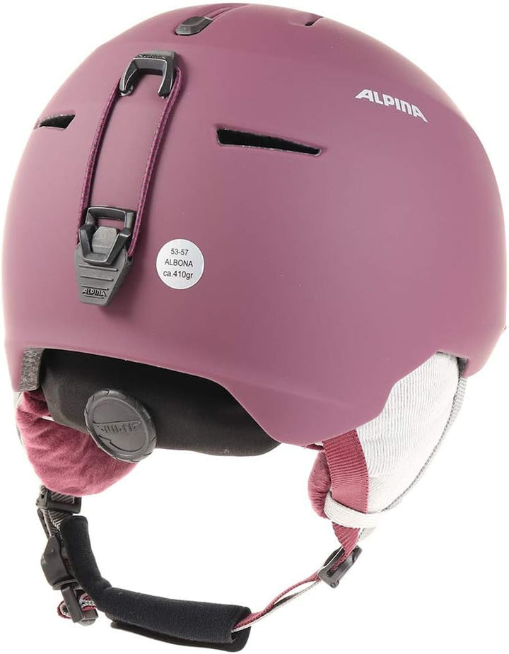 ALPINA ALBONA - Sicherer, Bruchfester & Individuell Anpassbarer Skihelm Für Erwachsene, cassis matt