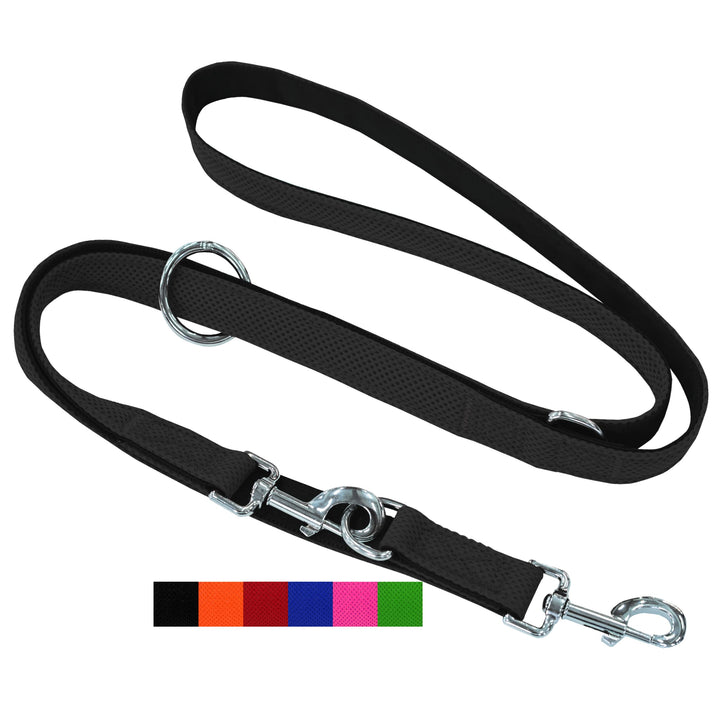 DEY - Premium Hundeleine Air Mesh 2m | 3fach Verstellbar | für Kleine, Mittelgrosse u. Grosse Hunde