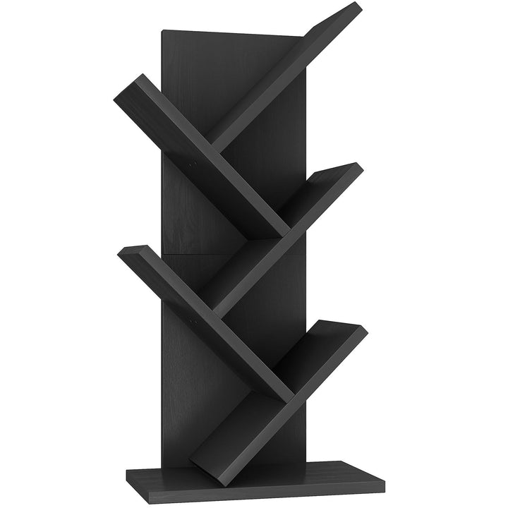 YMYNY Bücherregal im Baumform, 4 Ebenen Raumteiler, Standregal, 30x17x60 cm, Platzsparend, Holzregal