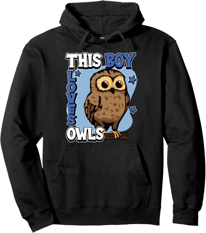 Jungen This Boy Loves Owls Eule Pullover Hoodie