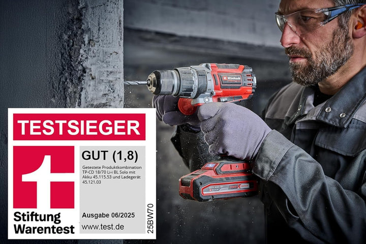 Einhell Professional Akku-Schlagbohrschrauber TP-CD 18/70 Li-i BL - Solo Power X-Change (18 V, Brush