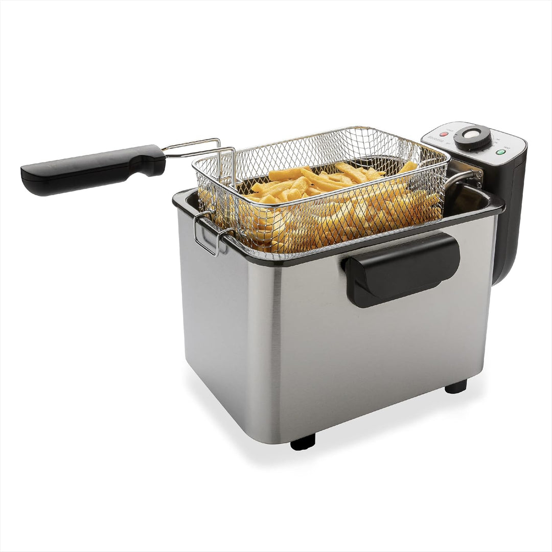 Brabantia BBEK1130 Fritteuse - Friteuse mit öl - 4 Liter - 2200 Watt - Kaltzone - Einstellbare Tempe