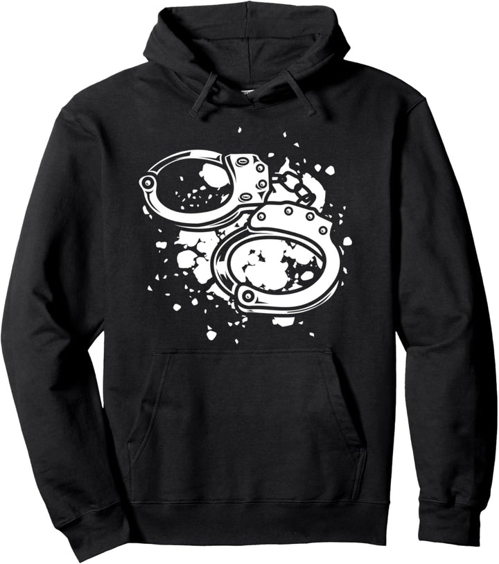 Handschellen Motiv für Polizisten Geschenkidee Polizeibeamte Pullover Hoodie