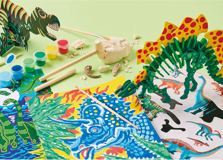 Janod - Dino-Forscher - Entdecker-Koffer - Kreativset - 6 Verschiedene Aktivitäten - Basteln für Kin