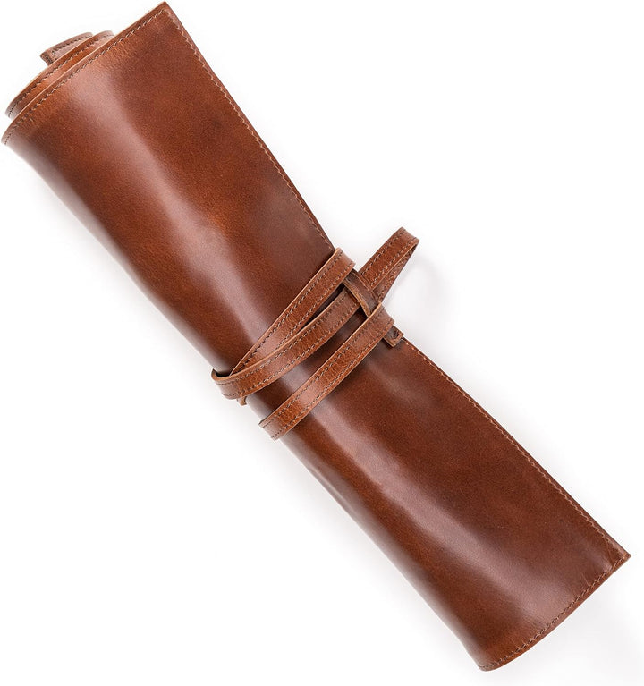 Angus Stoke Premium Messertasche für Kochmesser - Leder Kochmesserrolle gross – Messer Tasche Köche