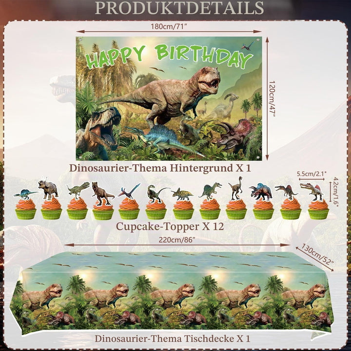 Obussgar Dinosaurier Geburtstag Party Dekorationen - Dinosaurier Party Zubehör einschliesslich Kulis