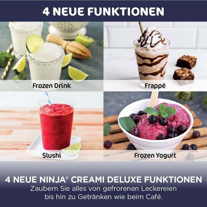Ninja CREAMi Deluxe Eismaschine mit 2 Behältern, 10 Funktionen, Dessert & Ice Cream Maker für Eiscre