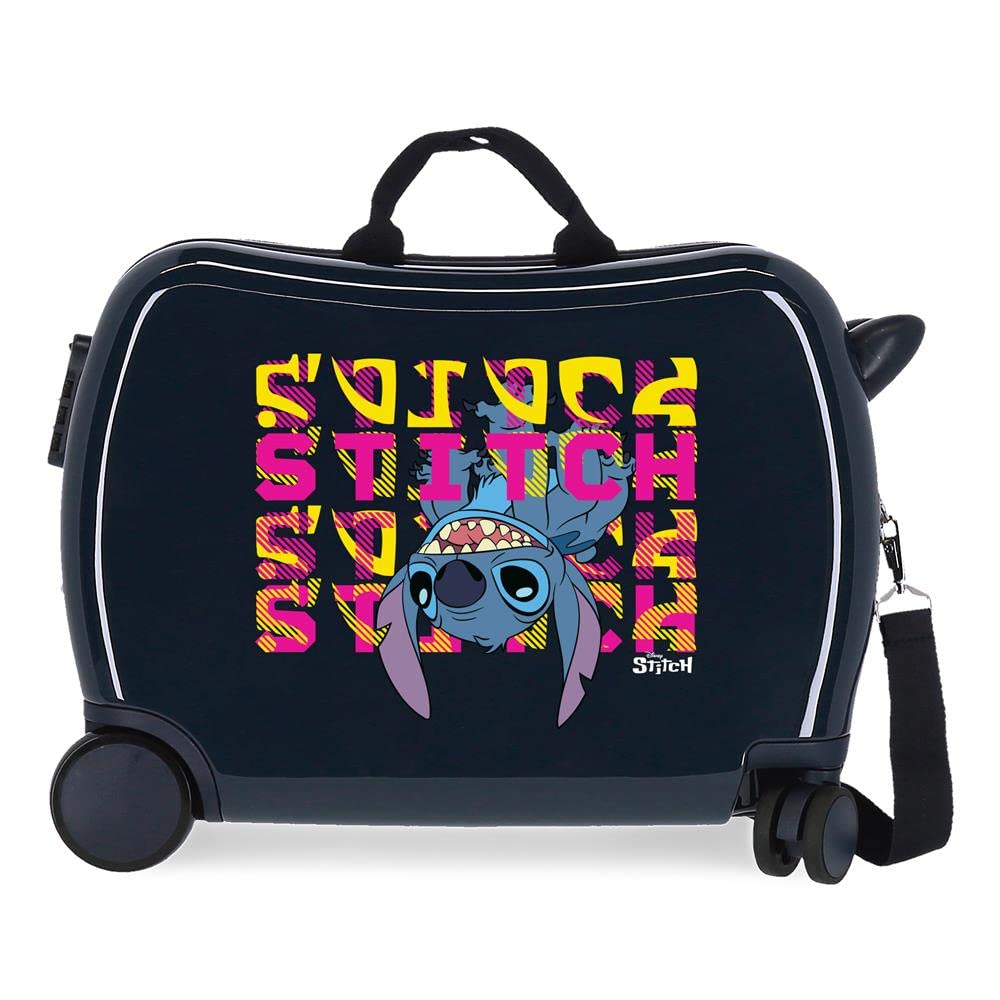 Disney Stitch Naughty Make a Face Blauer Kinderkoffer 50x38x20 cm Starres ABS Seitliches Zahlenschlo
