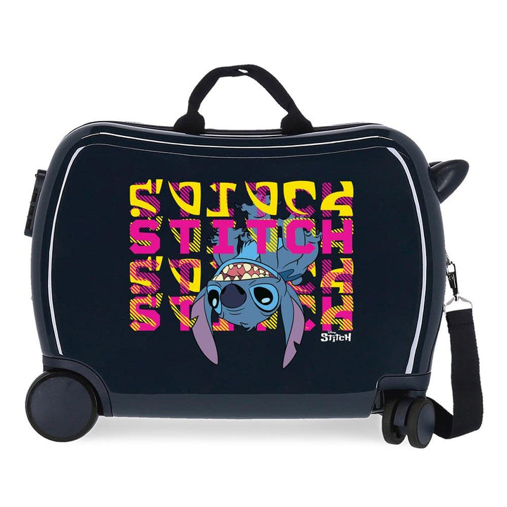 Disney Stitch Naughty Make a Face Blauer Kinderkoffer 50x38x20 cm Starres ABS Seitliches Zahlenschlo