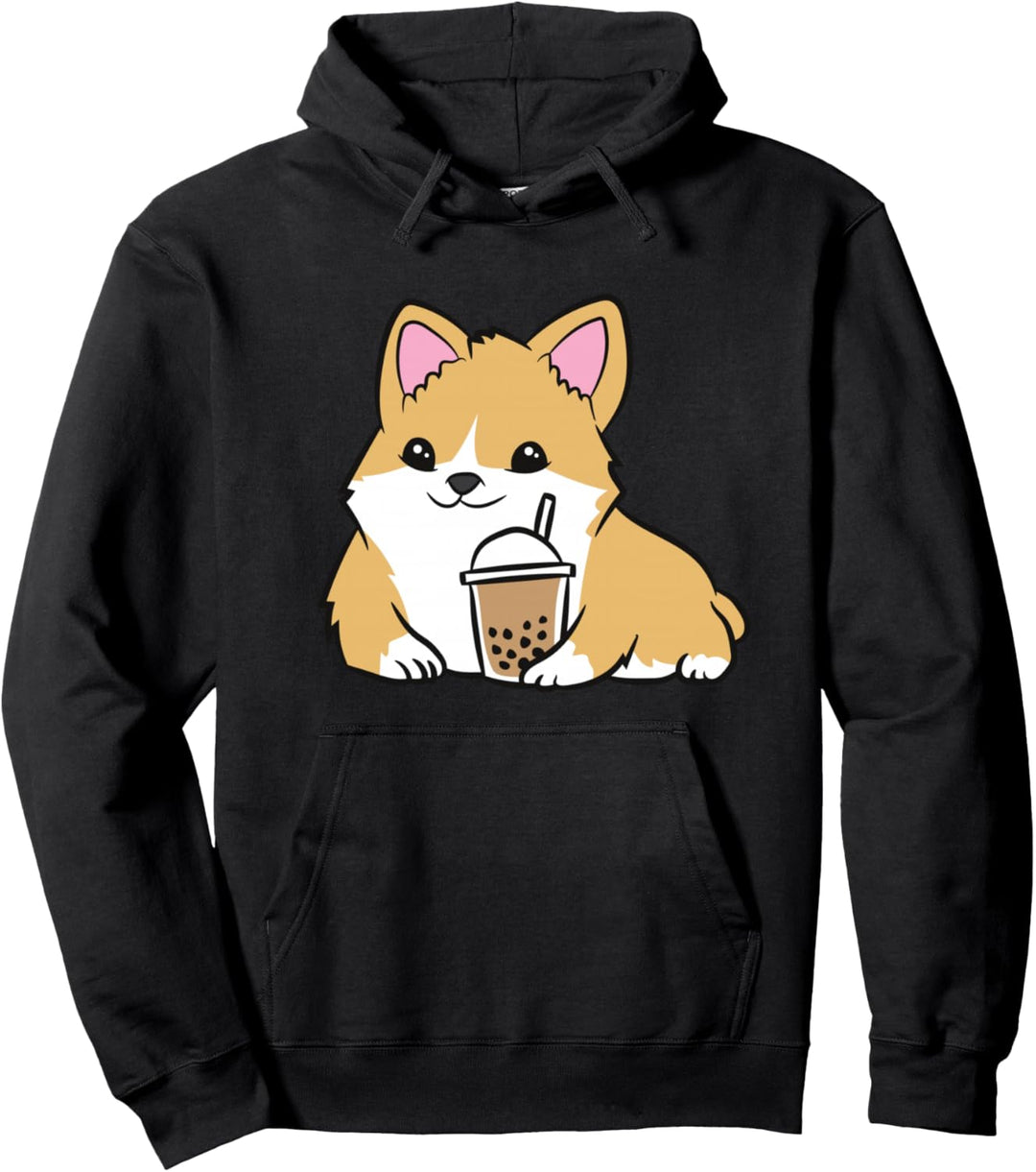 Corgi Hund Bubble Tea Süsser Corgi Pullover Hoodie