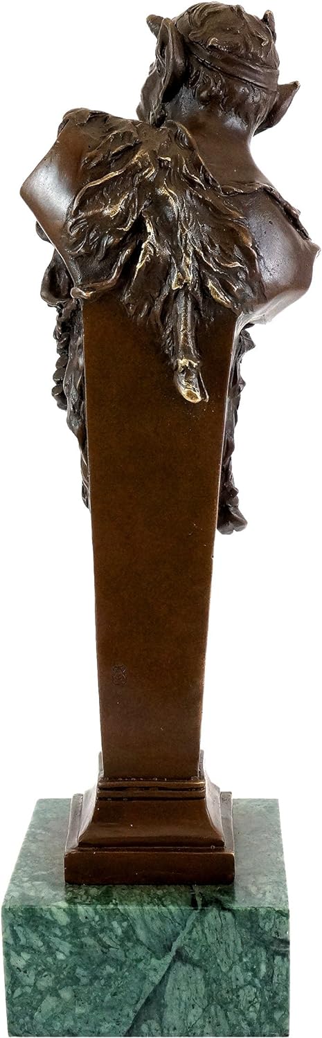 Kunst & Ambiente - Wiener Bronze Figur - Faun Büste/Teufel/Satyr - Bergmann Stempel - Bronzefigur -