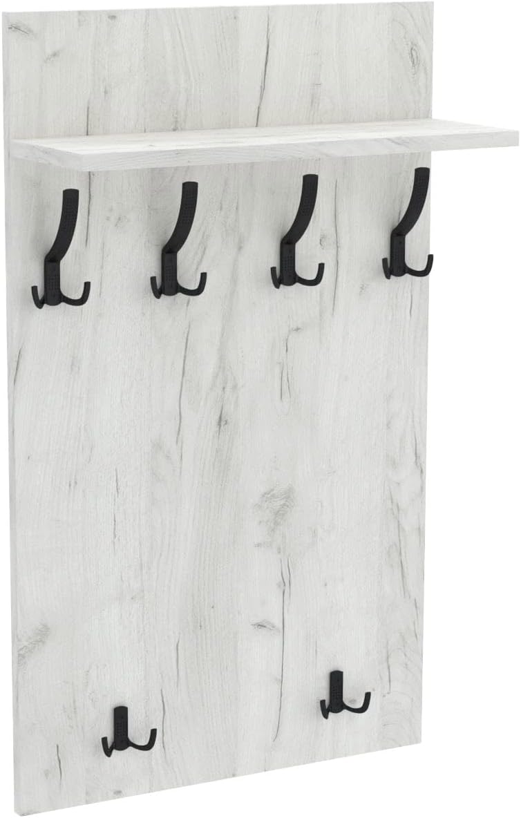 AKKE 100x60 | MAXI Garderobenpaneel Wandgarderobe Garderobe Wandpaneel Kleiderstange SCHWARZ | WHITE