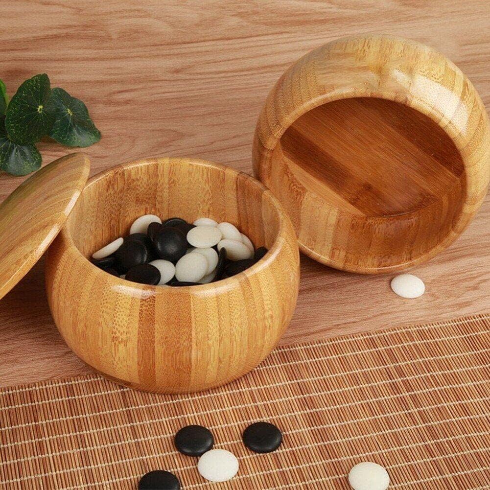 Hölzerne Go Cans 2pcd Harz Weiqi Aufbewahrungsbox Deckkomponenten Jars Halter Leere Schachbox Go Gam