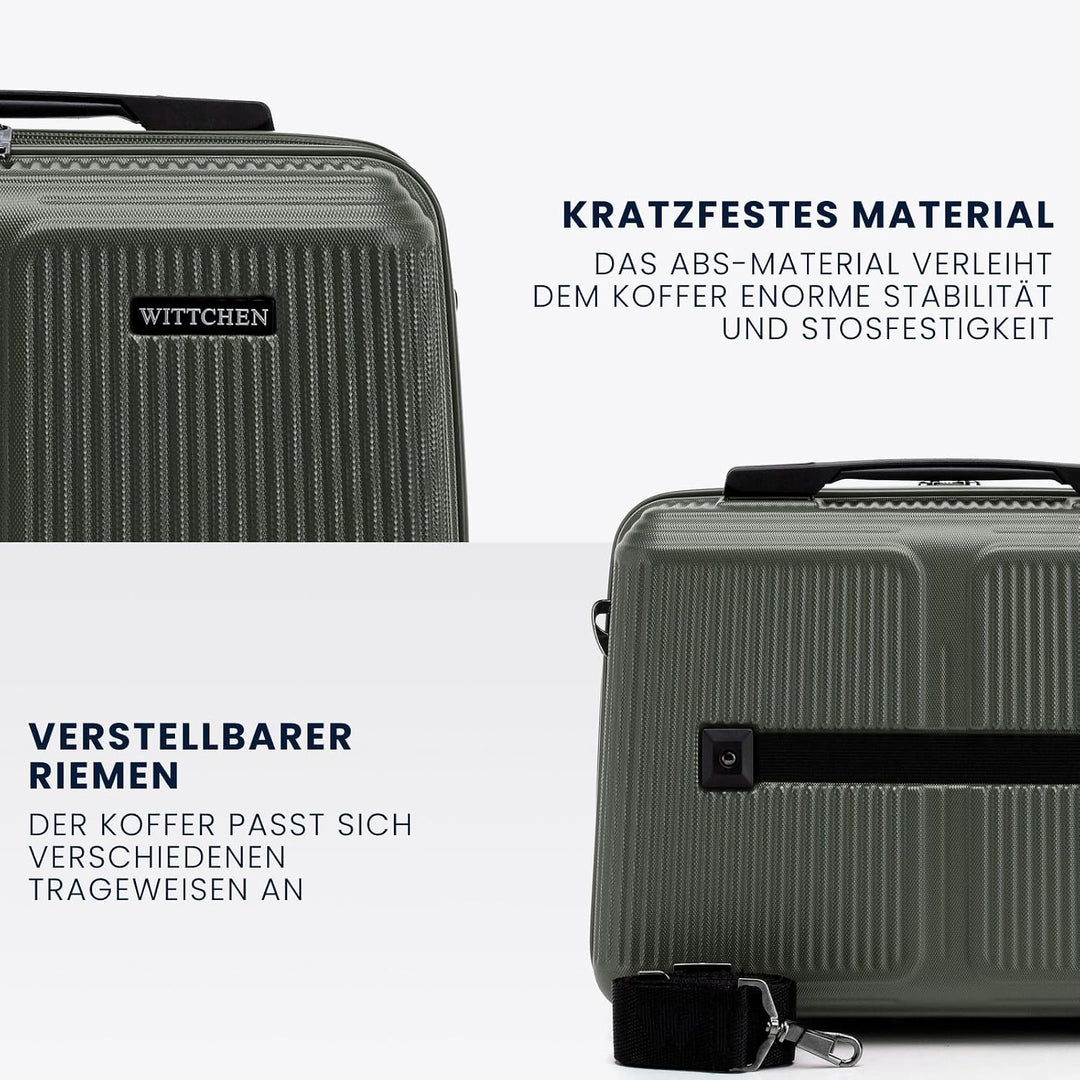 WITTCHEN Stripes Line Kosmetiktasche Kosmetiketui Reisekosmetiktasche Hartschalenkoffer ABS Bequemer