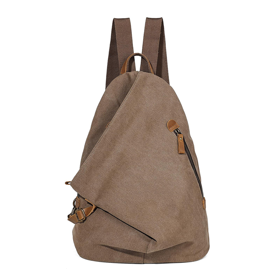Retro Segeltuch Rucksack Canvas Vintage Rucksäcke Echtleder Daypack Reisetasche Schulterrucksack für