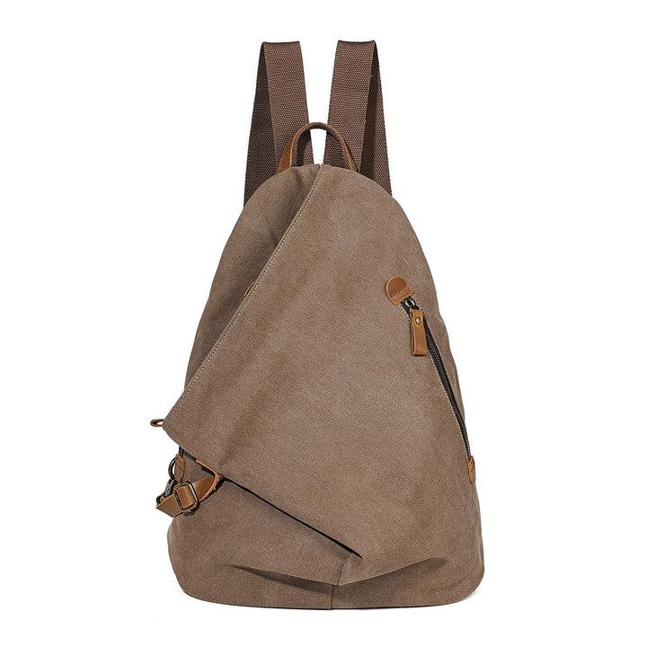 Retro Segeltuch Rucksack Canvas Vintage Rucksäcke Echtleder Daypack Reisetasche Schulterrucksack für