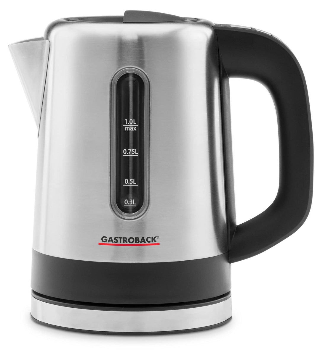 GASTROBACK 42445 Design Wasserkocher Camping, 1 Liter Edelstahl-Behälter mit Füllstandsanzeige, bele